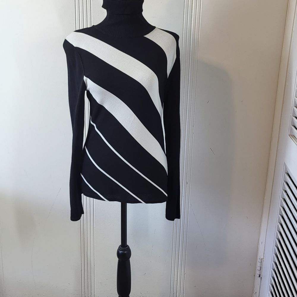 The Limited Black and White Striped Sweater